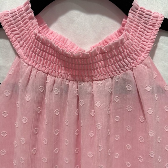 Torrid Pink Chiffon Clip Dot Halter Neck Tank 1X Blouse Girly Preppy Barbiecore - Picture 6 of 16